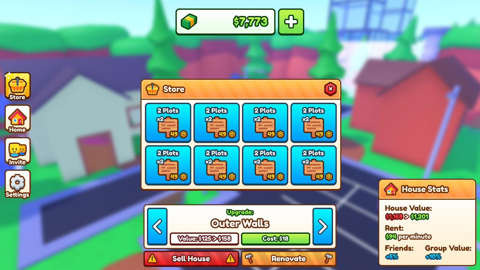 ποΈ House Remodel Tycoon UI