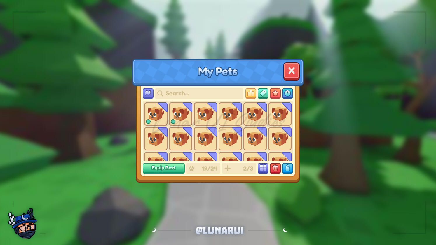 π Adventure Game Pet Inventory UI