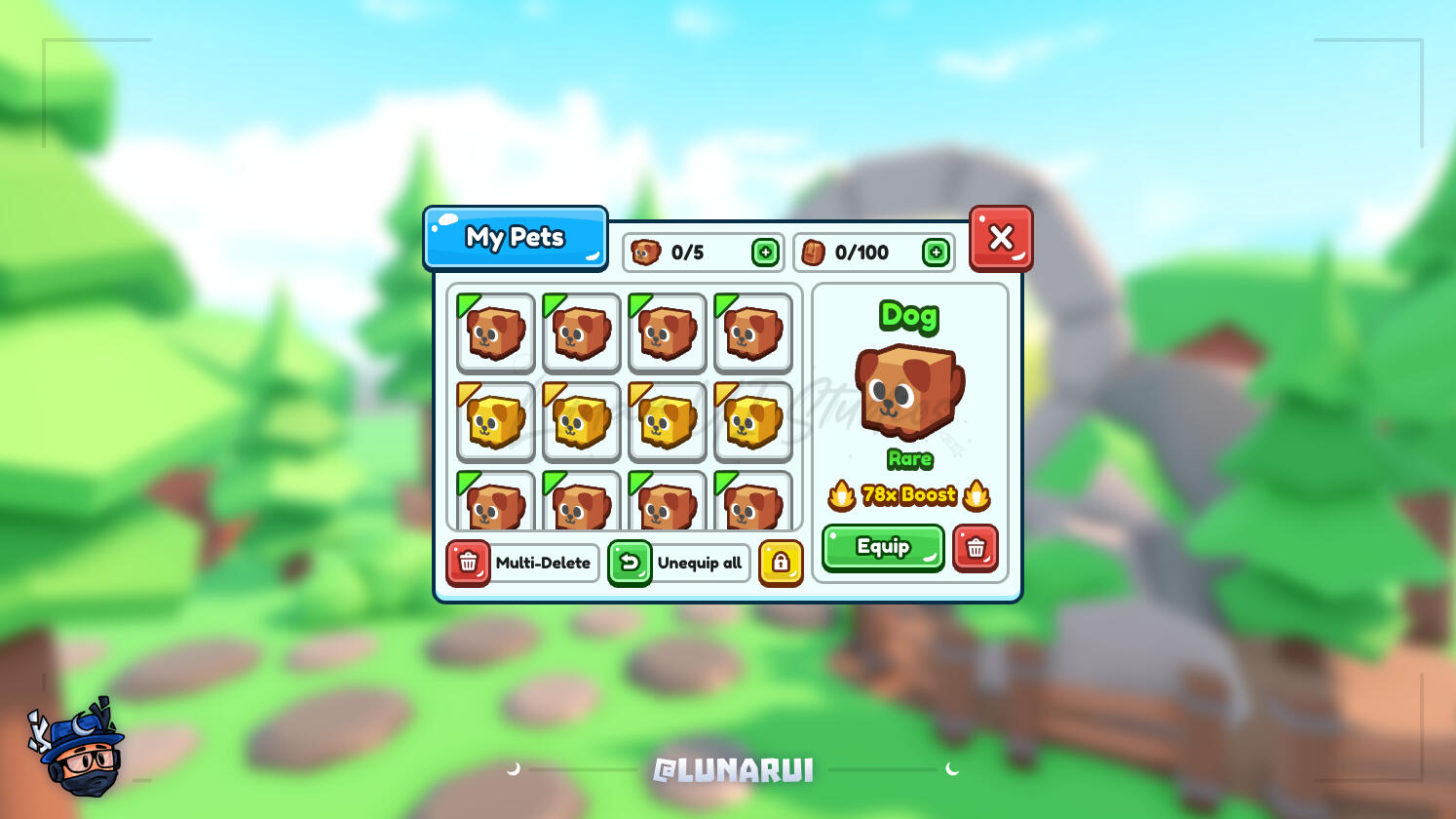 🐶 Simulator Pets Inventory UI